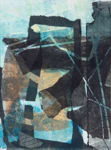 Rose K. Bäuerle „Archaisches Tor", 2007, Litho-Mix, 60 x 50 cm