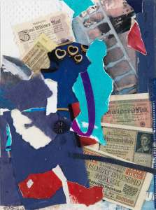 Rose K. Bäuerle „Einfache Lösung?", 2012, Collage, 60 x 50 cm