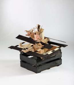 Ludwig Bäuml „Blüte III“, 2012, Objekt/Collage, 50 x 60 x 43 cm