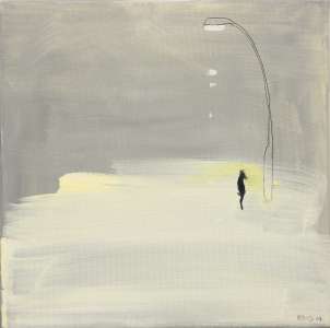 Ursula Bolck-Jopp „Hundeleben“, 2008, Acryl, Mischtechnik auf Leinwand, 30 x 30 cm