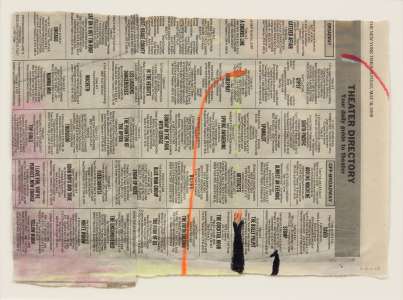 Ursula Bolck-Jopp „Almost An Evening“, 2008, Mischtechnik auf Zeitung, 19,5 x 27 cm