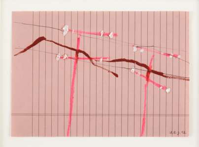 Ursula Bolck-Jopp „Alpenglühen 3", 2012, Mischtechnik/Papier,13 x 18 cm