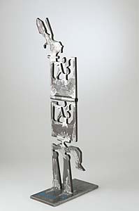 Klaus Caspers "Kudurru", 2003, Eisen, 130 x 50 x 35 cm