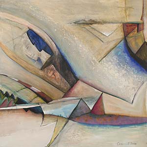 Gisela Conrad " Leichter Flug ", 2000, Aquarell auf Leinwand, 120 x 120 cm