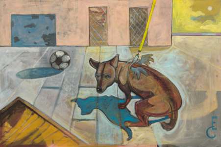 Eva Czerwenka „Hundemaid“, 2010, Acryl, Ölkreide, 80 x 120 cm