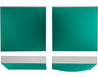 Matthias Eckert „grün-konvex-konkav", 2-teilig, 2008, Gips, Acryl, Pigment