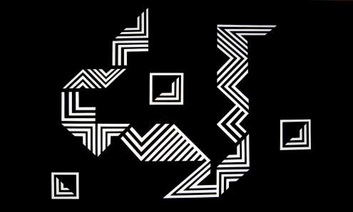 Eugen Kutzer Weiss auf Schwarz I, 1996, 120 x 200 cm