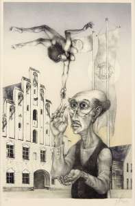 Günter Filus „ Gründungsmitglied“ 2009, Lithographie, 48 x 31,9 cm