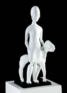 Stefan Giesbert Fromberger „Hundeführer", 2011, Resin/Lack, 22 x 49 x 19 cm