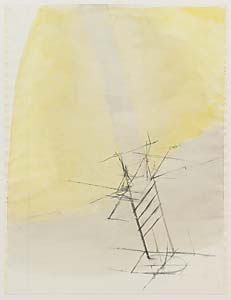 Heinrich Glas " In das Zentrum führend", 1999, Bleistift, Tusche auf Papier,60 x 45,5 cm
