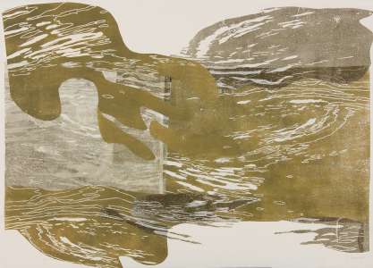 Gisela Griem „Strudel“, 2008, Holzschnitt-Collage, 78 x 106 cm