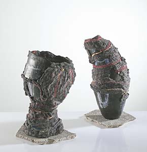 Angeliki Hofmann Piecing it Together I und II", Mischtechnik, 43 x 26 cm und 39 x 27 cm,2003