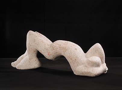 Korbinian Huber " Gymnast ",2002, Kalkstein, 65 x 27 x 15 cm