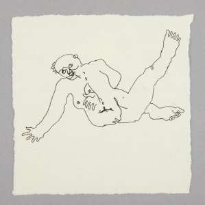 Korbinian Huber „fadenscheinige", 2011, Tinte auf Papier, 14 x 14,5 cm