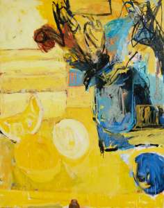 Stefanie Höller „Auf meinem Tisch", 2009, Öl auf Leinen, 125 x 100 cm
