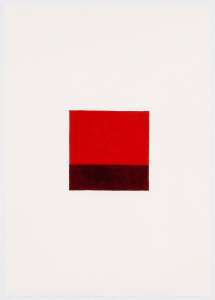 Rita Karrer „Geteiltes Quadrat 50", 2010, Ölkreide, 106 x 76 cm