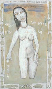 Günther Kempf "Port Huron", 2001, Ölkreide, Öl, Wachs auf Holz, 67 x 39 cm