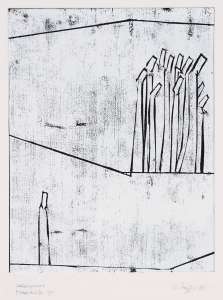 Ekkehard Keppler „ausgegrenzt", 2008, Holzschnitt, 80 x 60 cm