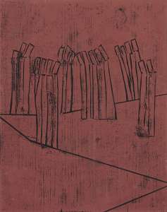 Ekkehard Keppler „Versammlung", 2011, Holzschnitt, 80 x 60 cm