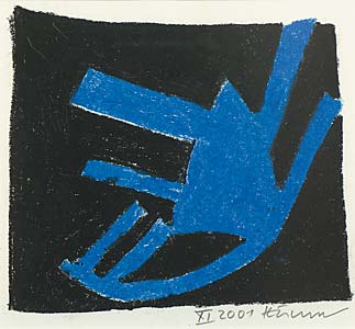 Wolfgang Keuchl " o.T. ",2002, Ölpastellkreide auf Papier, 25 x 26 cm