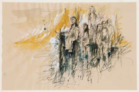 Erich Klimek Zyklus „W III", 2009, Aquarell, Bleistift, 32 x 50 cm