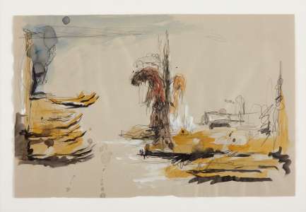 Erich Klimek „Zykl. Theater, Szene X“, 2011, Aquarell/Farbstift, 32 x 50 cm
