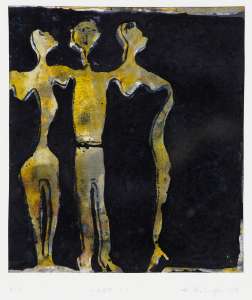 Harald Klinger „Lot", 2009, Linolschnitt, 21 x 19 cm
