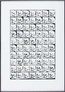 Harald Klinger „Hommage à OPALKA", 2011, Linolschnitt (Unikat), 70 x 50 cm