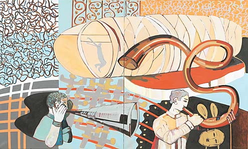 Tom Kristen "Rufer", Öl, Leinwand, 120 x 200 cm