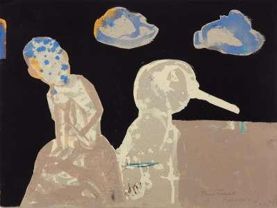 Tom Kristen „Mein Freund Pinocchio“, Acryl/Karton, 70 x 100 cm