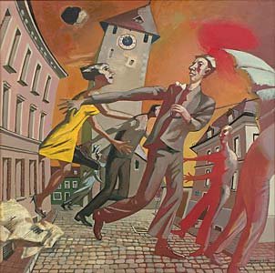 Oleg Kuzenko " Starker Wind beim Ostentor ", Öl auf Leinwand, 90 x 90 cm