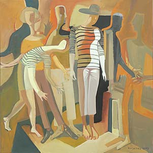 Oleg Kuzenko "Schaufensterleben", 2003, Öl, Leinwand, 90 x 90 cm