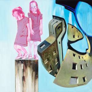 Oleg Kuzenko „Geschwister – Hoffnung und Zweifel", 2011, Öl auf Leinwand, 150 x 150 cm