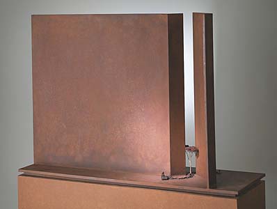 Helmut Langhammer "Restbeziehung", 2002, Stahl, Holz, 159 x 91 x 30 cm
