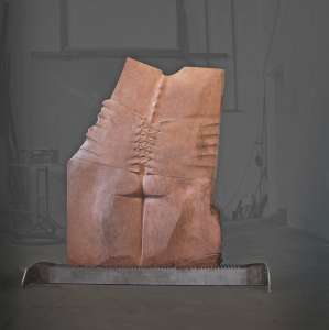 Helmut Langhammer „Holzweg 3 – Jedes Brett ist der Torso eines Baumes“, 2011, Holz/Stahl, 145 x 161 x 41 cm