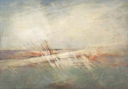 Ruthild Langhammer " Strandgut - I ", 2002, Tempera, 70 x 100 cm
