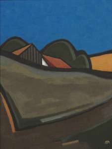 Herbert Muckenschnabl „Hof auf Anhöhe“, 2011, Öl auf Leinwand, 85 x 65 cm