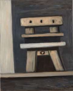 Alois Oellinger „Stapelbild I", 2012, Öl, 100 x 80 cm