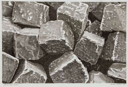 Albert Prechtl „Pflastersteine", 2009, Filzstift-Zeichnung, 50 x 70 cm