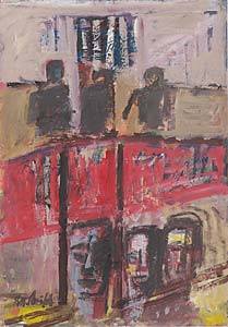 Rupert D. Preissl " Verbündete der Ordnung ",2002, Tempera,Öl auf Papier, (0 x 60 cm