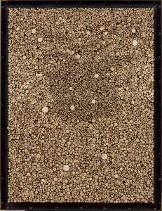 Franz Pröbster-Kunzel „Pixel-Kosmos Nr.8“, Materialarbeit, 80 x 60 cm