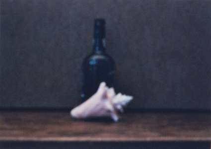 Barbara Regner „Flasche, Muschel“, Lochkamera, Farbfotografie, 20 x 28 cm