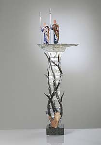 Hermann Ritterswürden "o.T.", 2003, Lampenglas auf Stahlgestell montiert, 108 x 38 cm