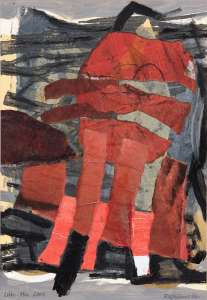 Rose K. Bäuerle „Auf Wanderschaft", 2009, Litho - Mix, 60 x 50 cm.