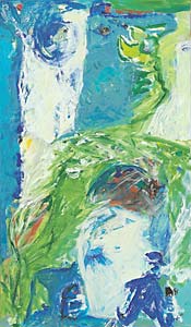 Rose K. Bäuerle "Leben VI", 2002, Acryl, Öl, Leinwand, 120 x 70 cm