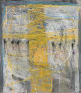 Helmut Rösel „Das Kreuz mit dem Kreuz 1“, 2010, Acryl/ Kreide, 100 x 70 cm