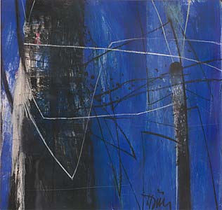 Helmut Rösel " Insekt I ", Acryl, Kreide, 70 x 70 cm
