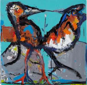 Leo Schötz „Zank", 2012, Acryl auf Leinwand, 80 x 80 cm