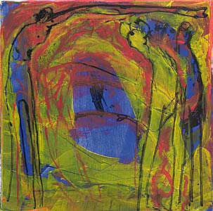 Leo Schötz " Raumgestalten II ", Acryl auf Leinwand, 40 x 40 cm