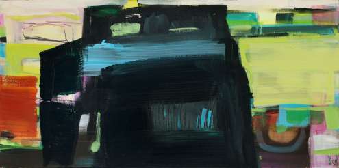 Nina Seidel-Herrmann „Kleine Fluchten III", 2009, Acryl auf Leinwand, 40 x 80 cm